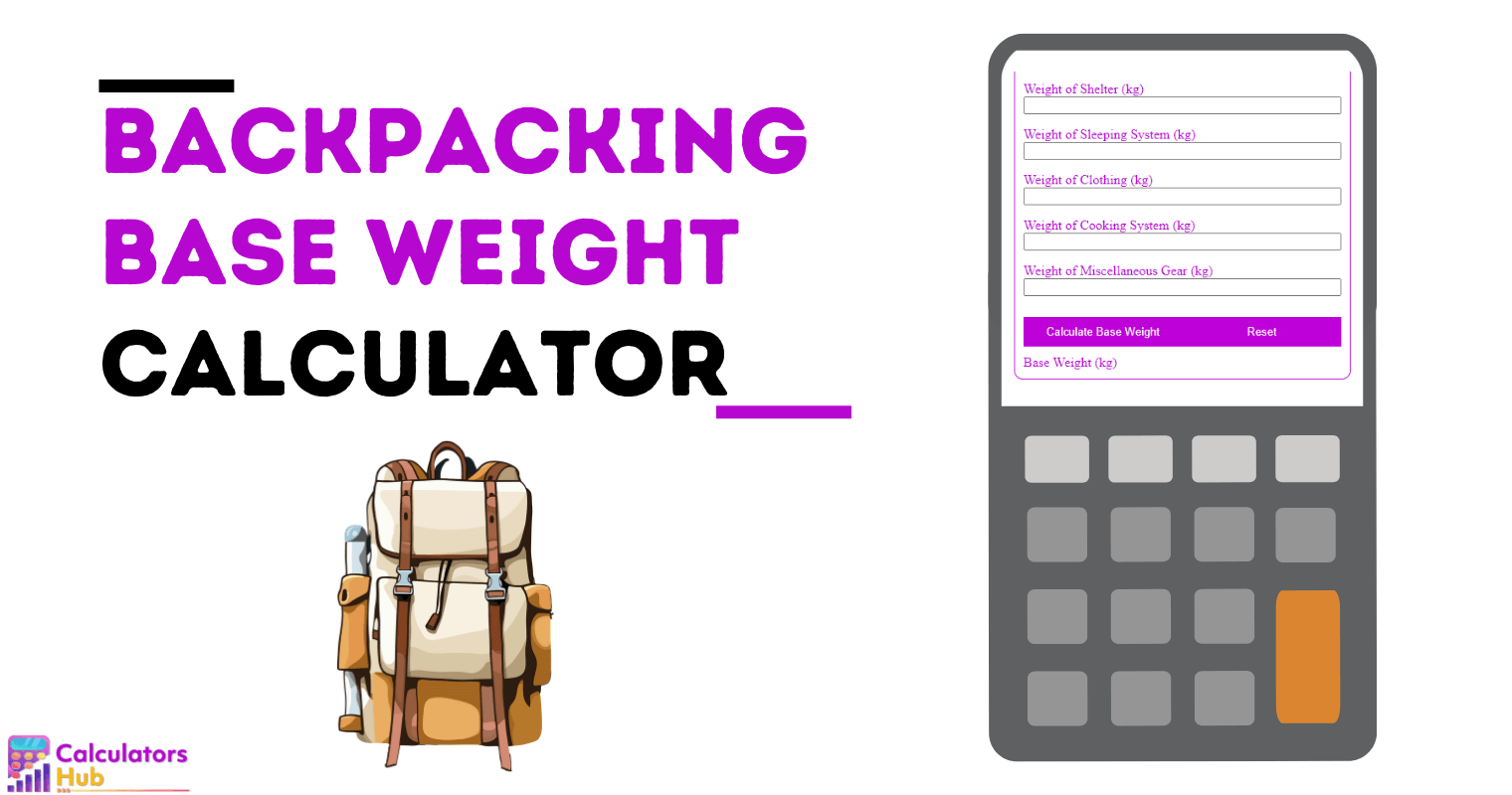 Backpacking Base Weight Calculator