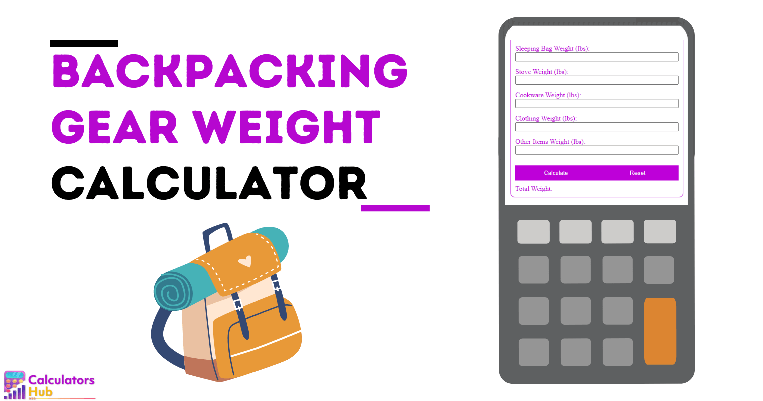 Backpacking Gear Weight Calculator