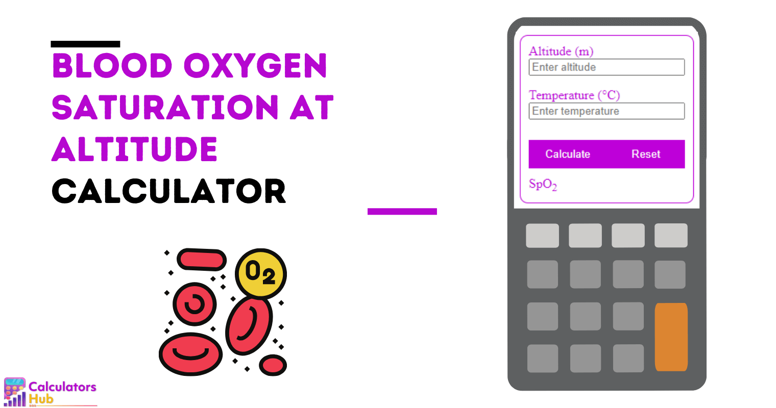 Blood Oxygen Saturation at Altitude calculator