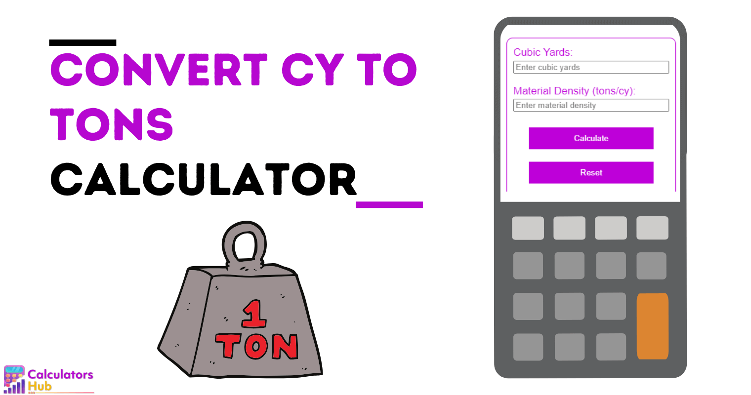 Convert cy to Tons Calculator