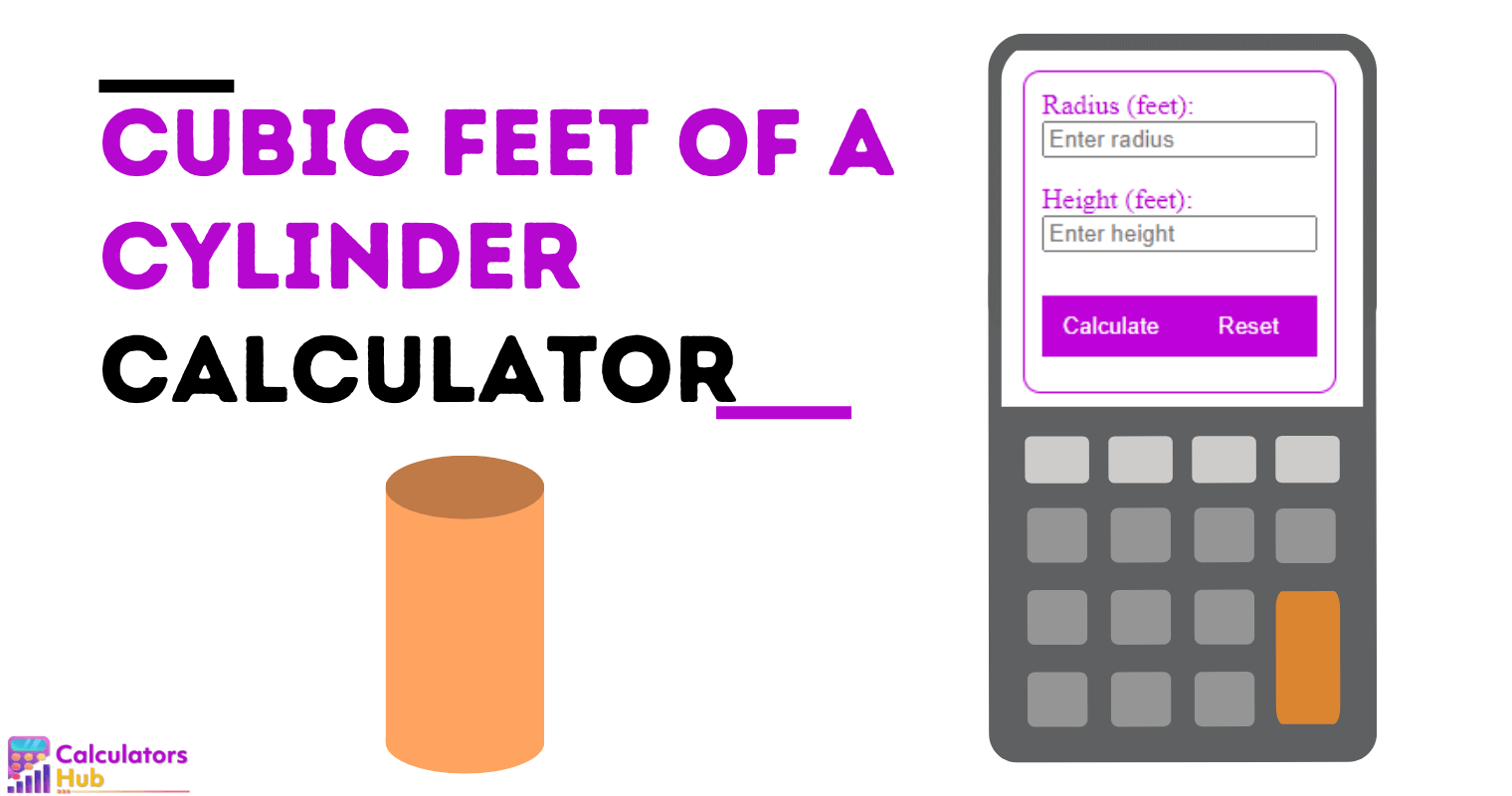 Cubic Feet of a Cylinder Calculator