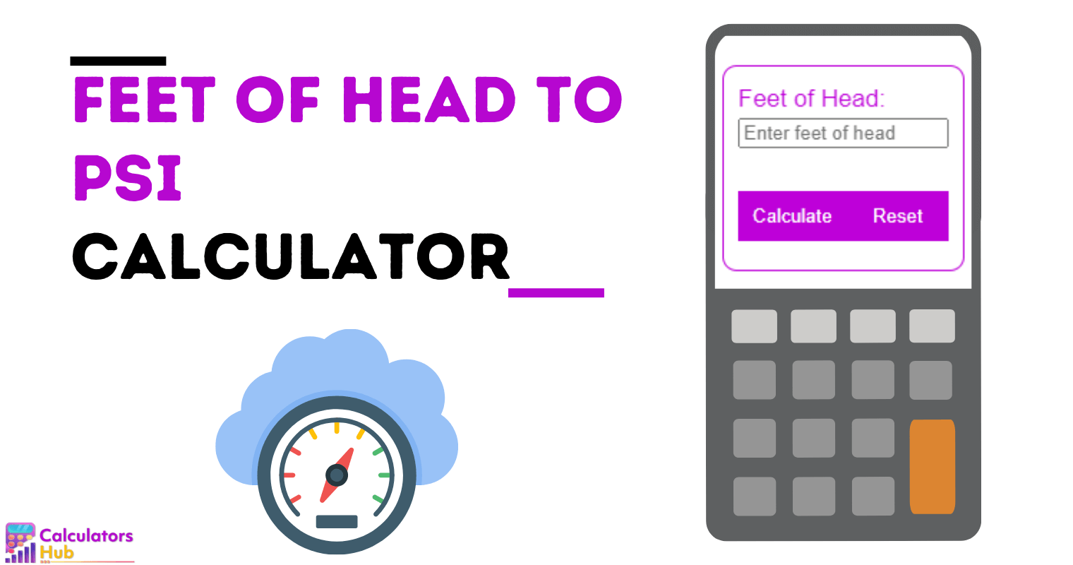 Feet of Head to psi Calculator