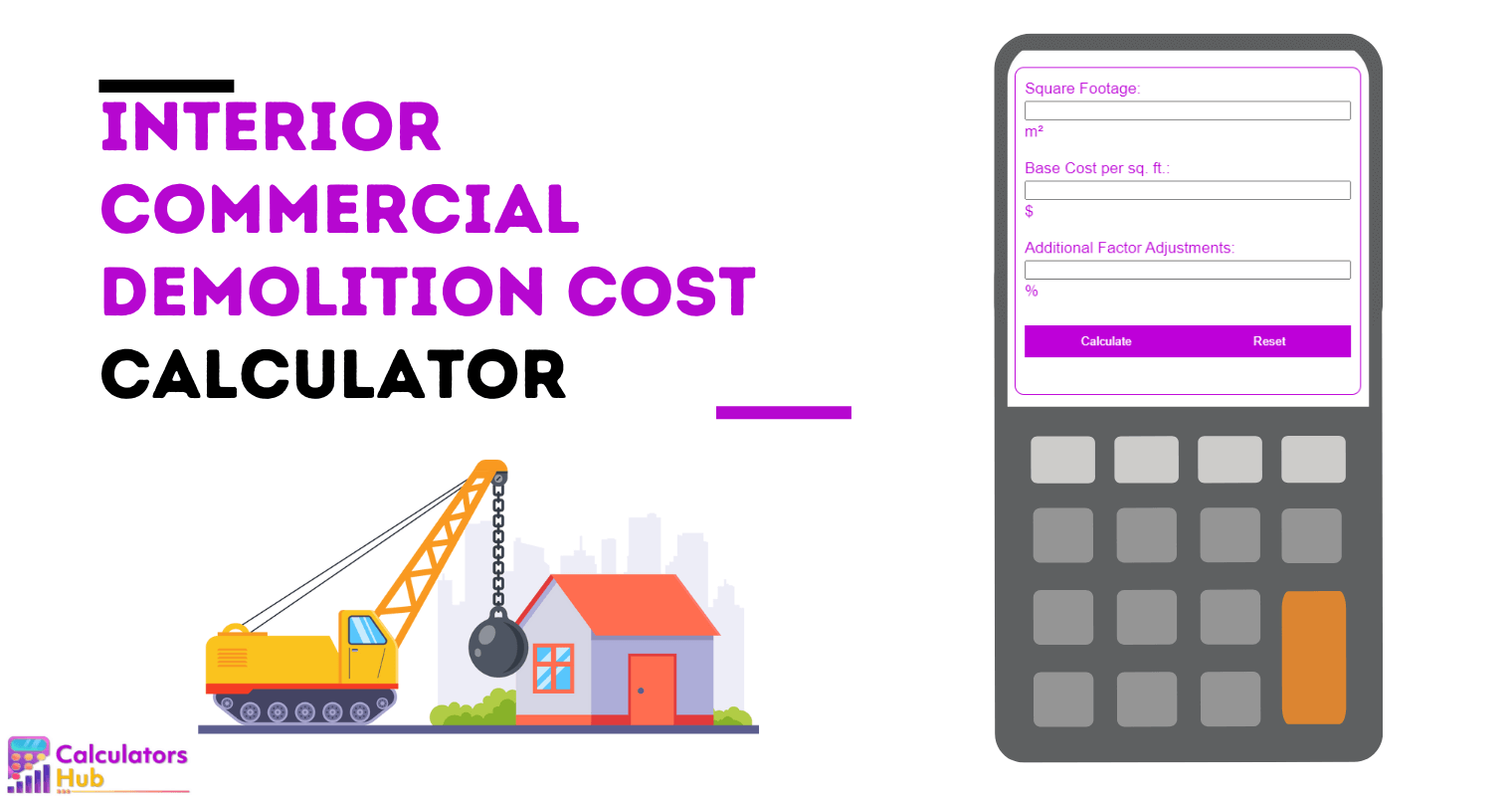 Interior Commercial Demolition Cost Calculator