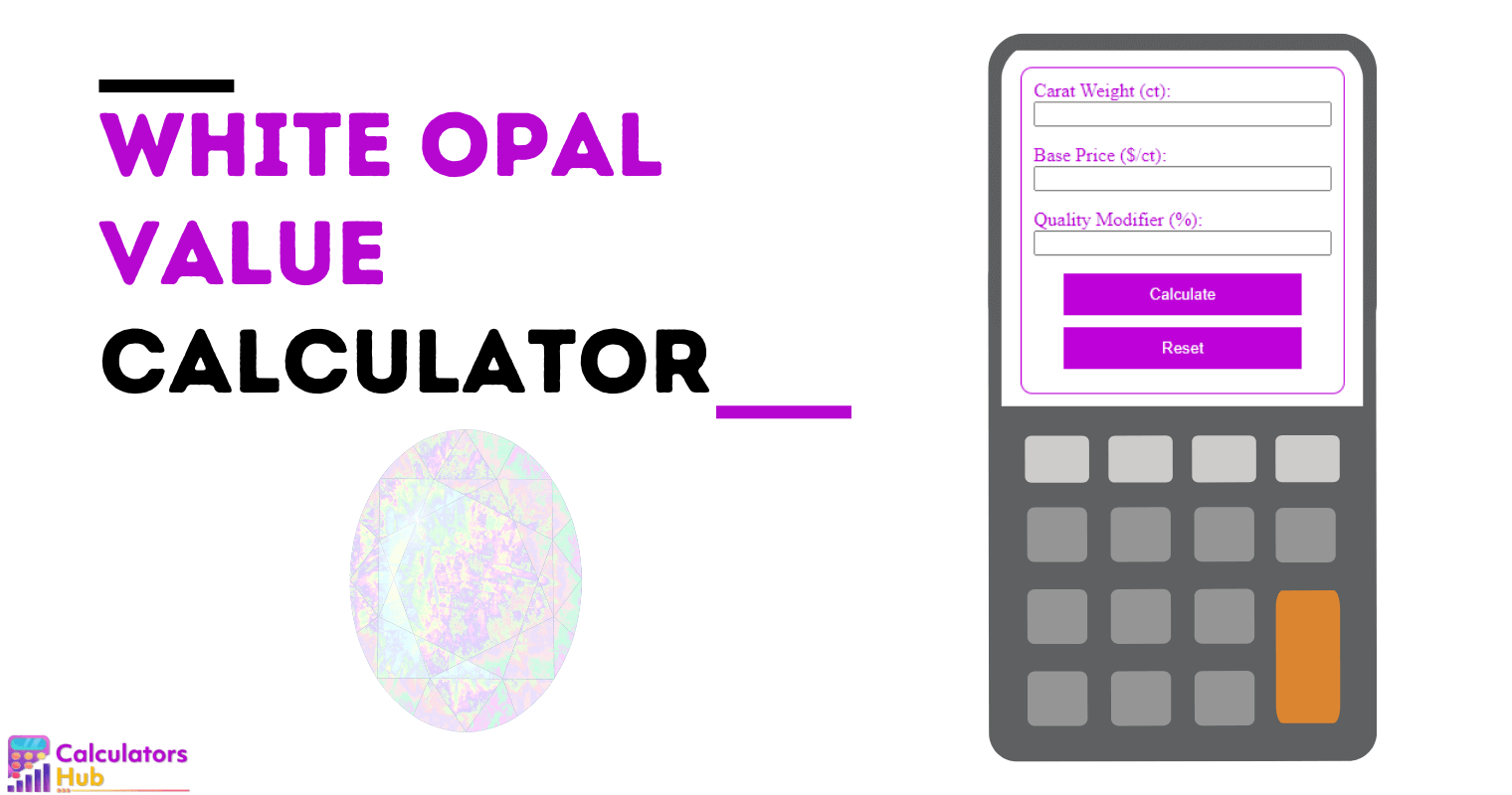 Calculateur de valeur d'opale blanche
