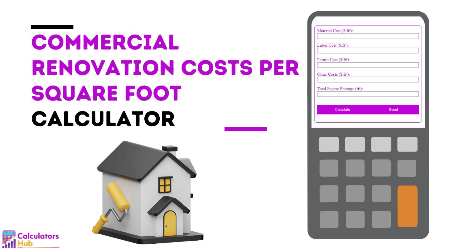 Commercial Renovation Costs Per Square Foot Calculator