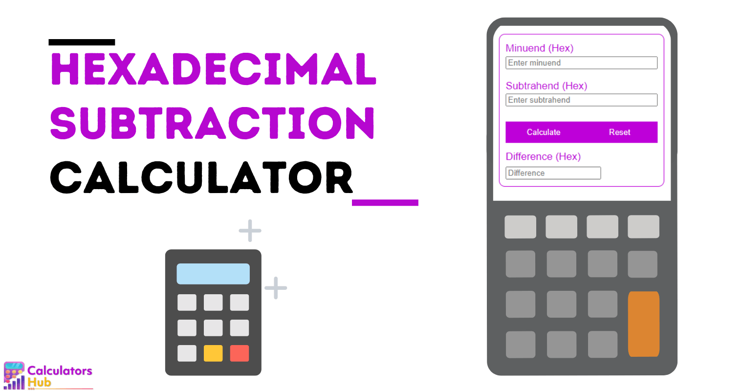 Hexadecimal Subtraction Calculator Online