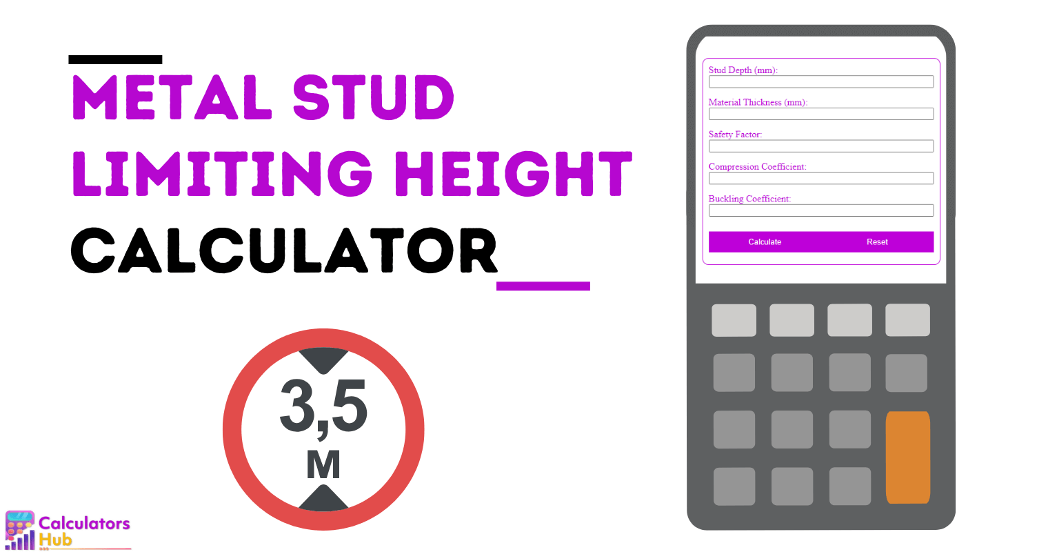 Metal Stud Limiting Height Calculator
