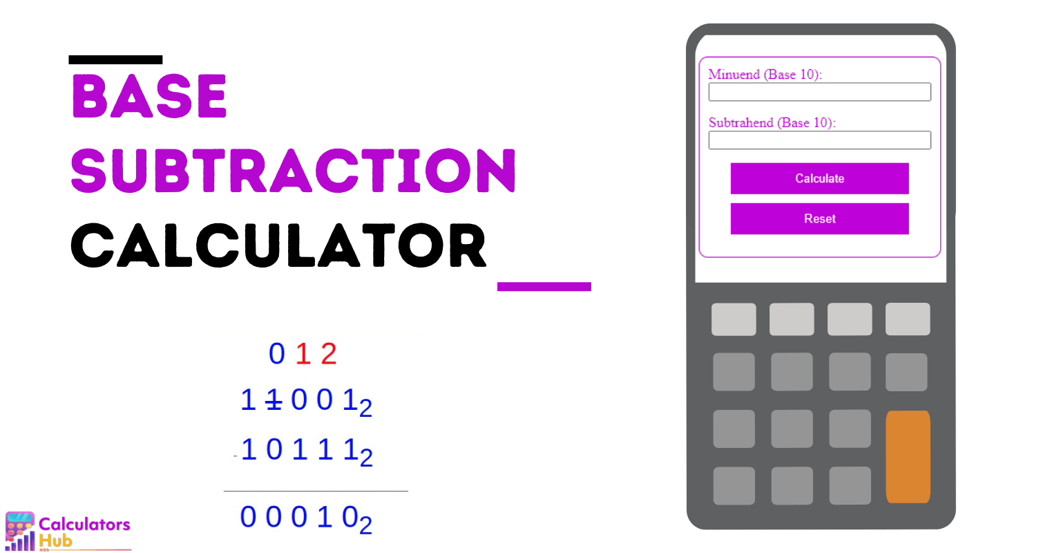 Base Subtraction Calculator