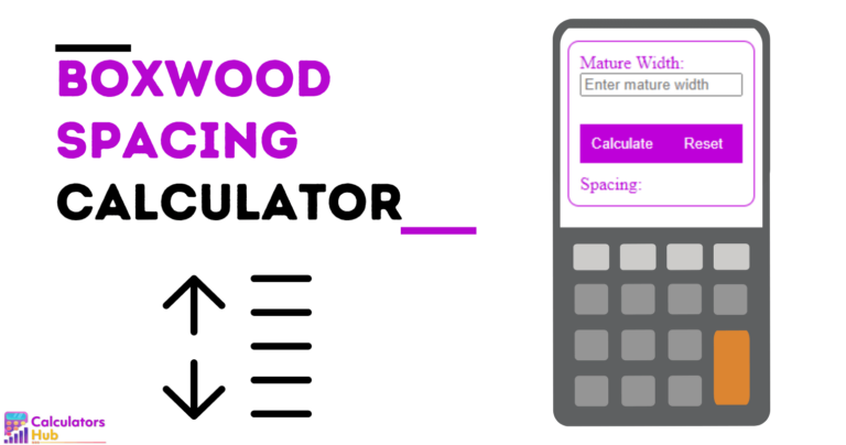 Boxwood Spacing Calculator