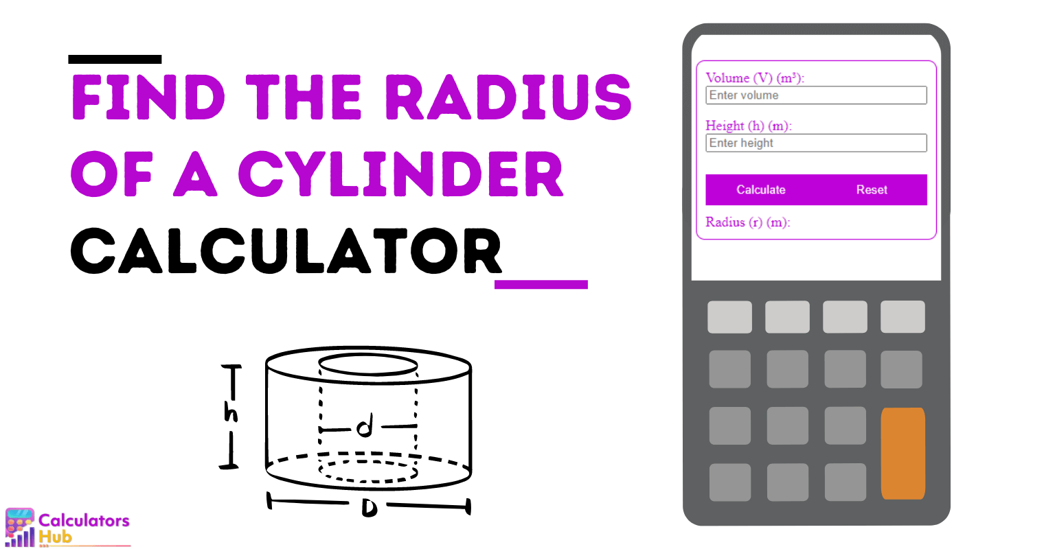 Find The Radius of A Cylinder Calculator