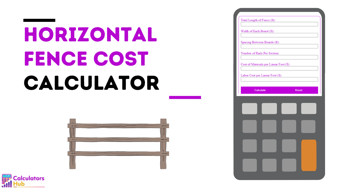 Horizontal Fence Cost Calculator