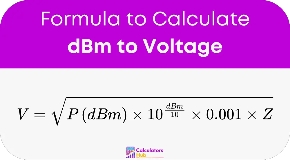 dBm to Voltage Calculator Online