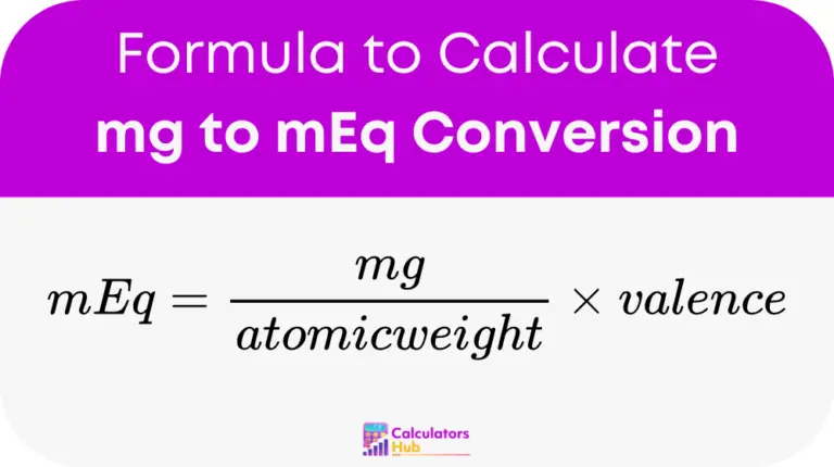 mg to mEq Conversion Calculator Online