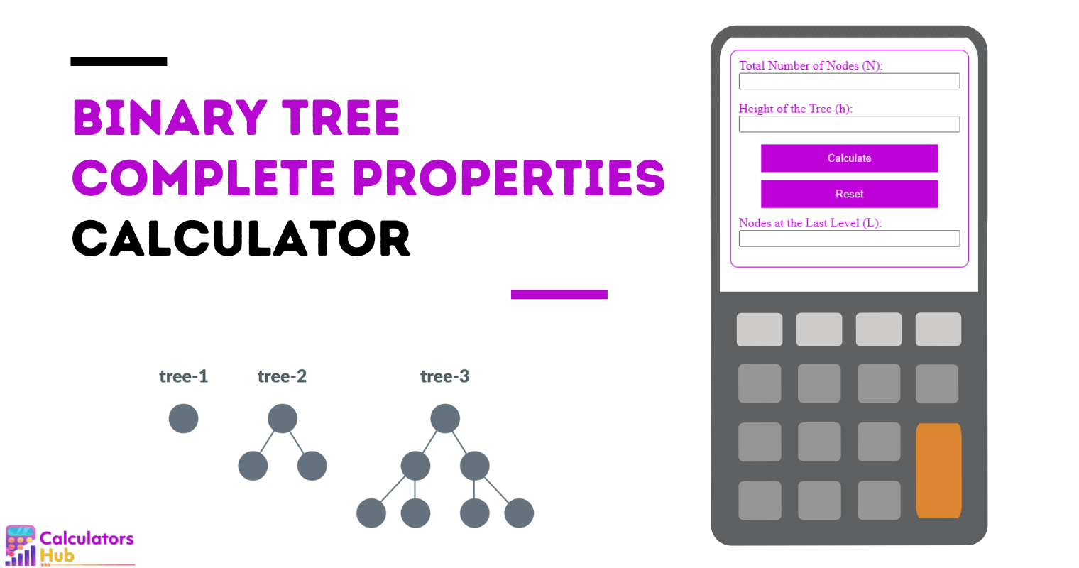 Calculadora completa de propriedades de árvore binária