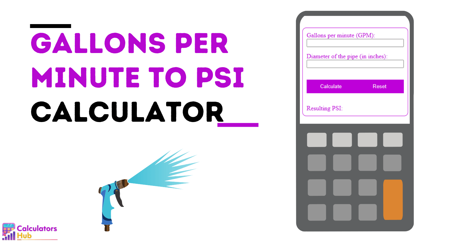 Gallons Per Minute to PSI Calculator