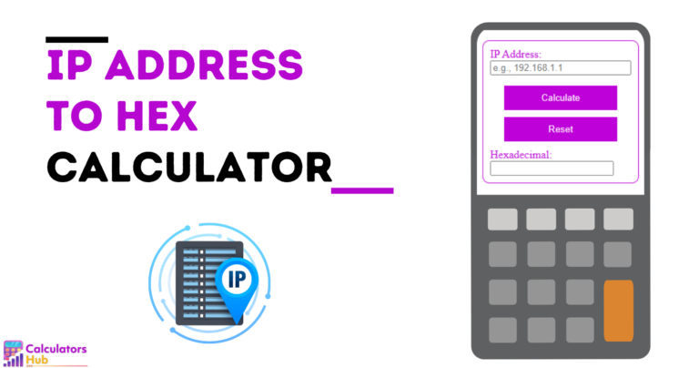 Calculadora de endereço IP para hexadecimal