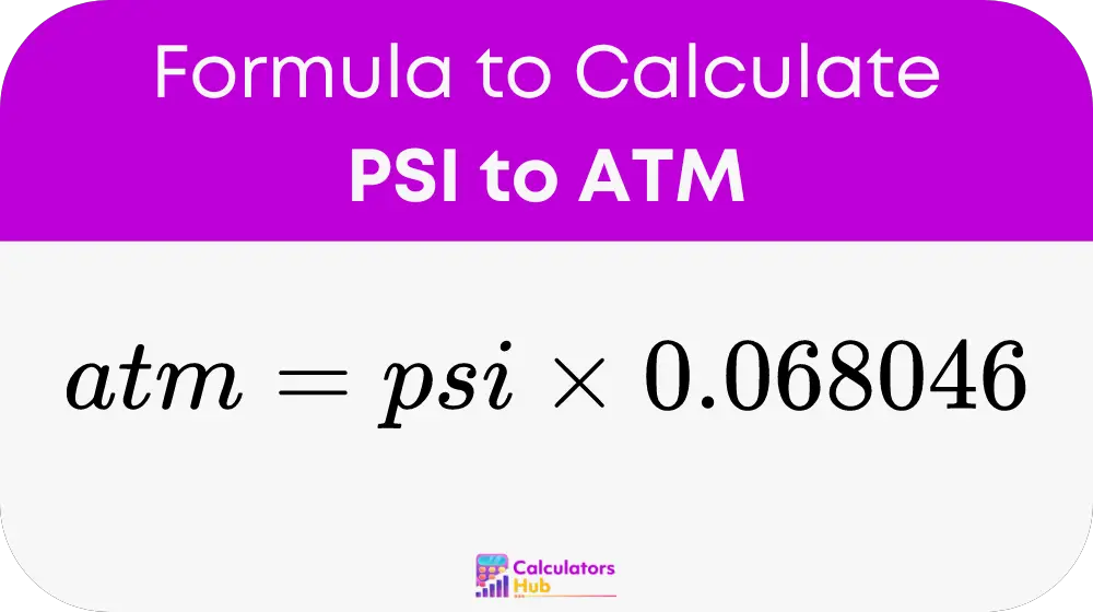 PSI to ATM Calculator Online