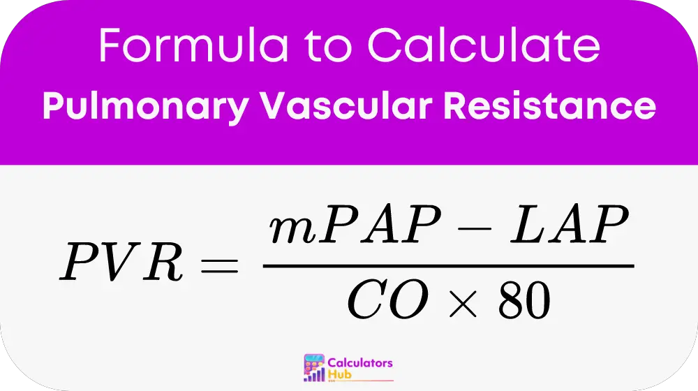 Pulmonary Vascular Resistance Calculator Online