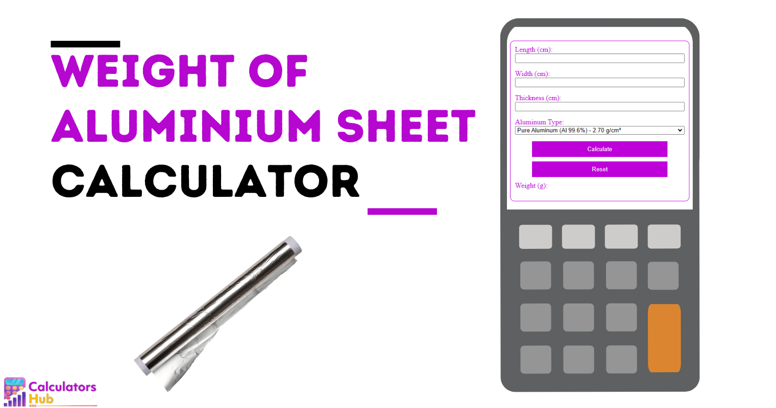 Weight of Aluminium Sheet Calculator