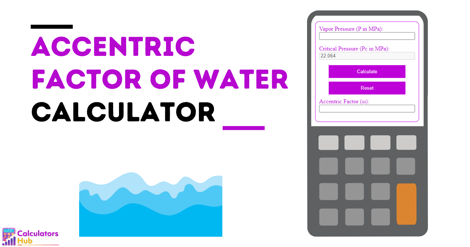 Accentric Factor Of Water Calculator