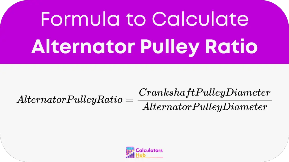 Alternator Pulley Ratio 