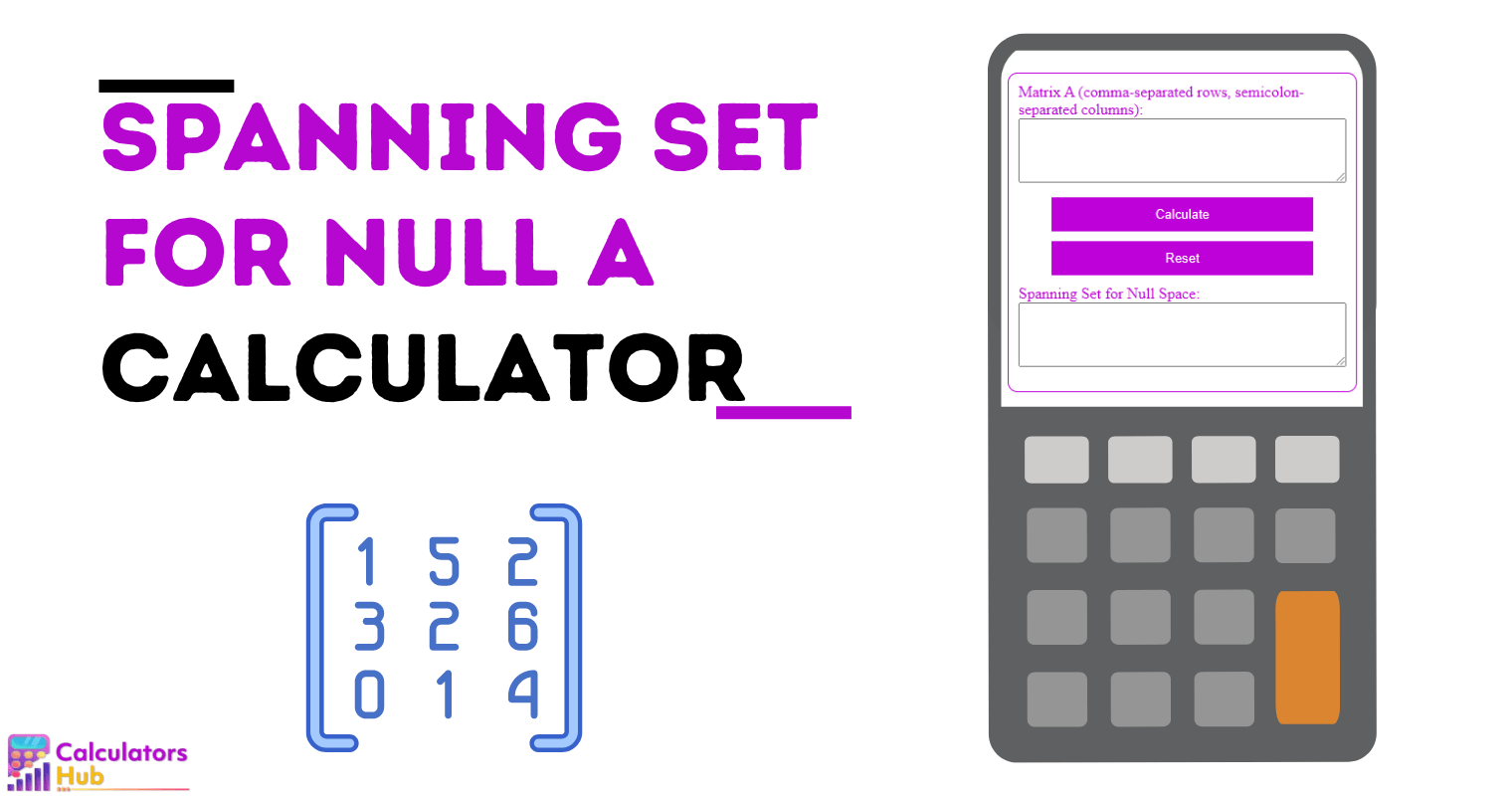 Spanning Set for Null A Calculator