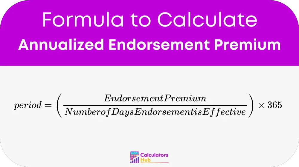 Annualized Endorsement Premium