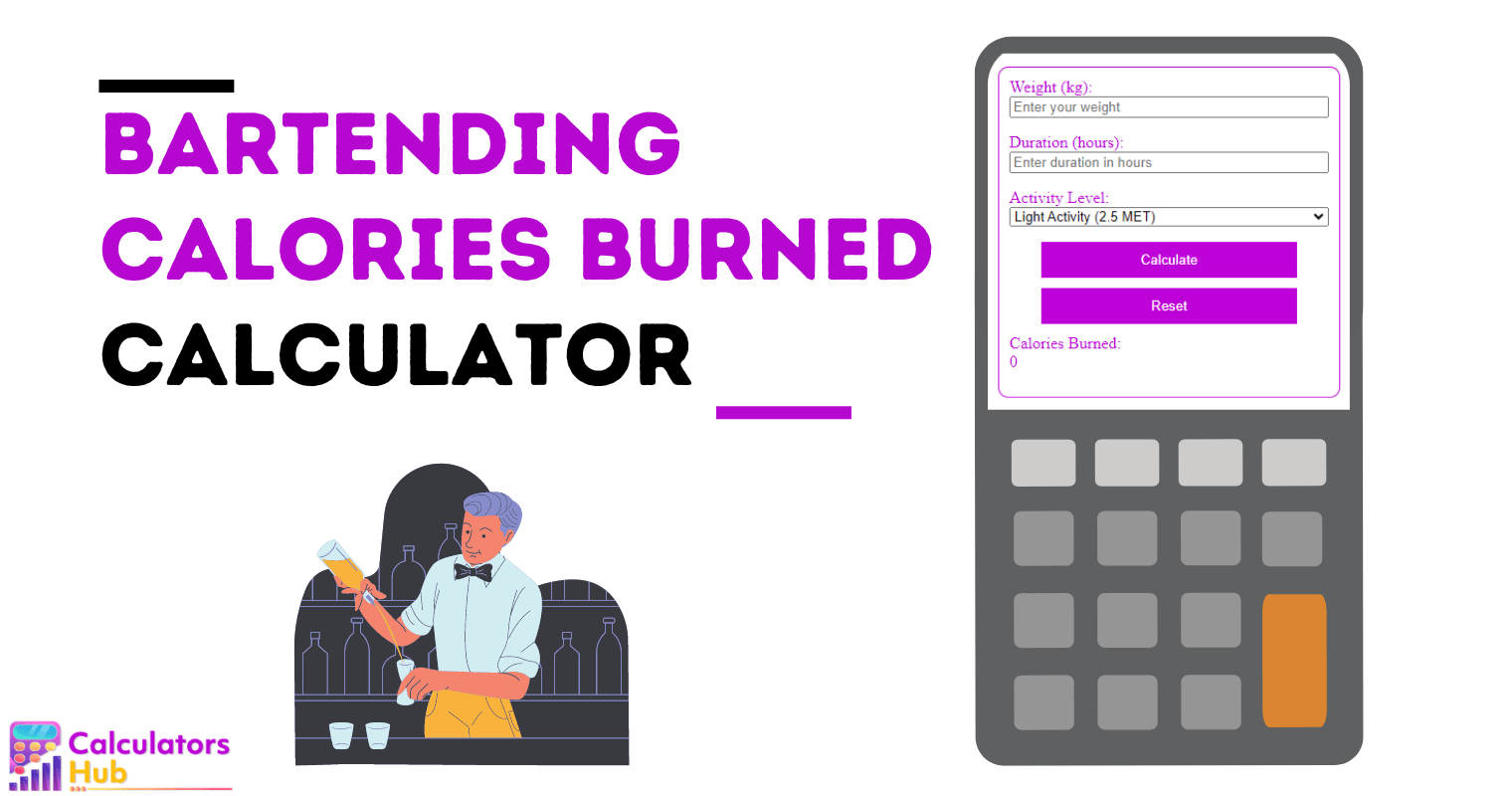 Bartending Calories Burned Calculator