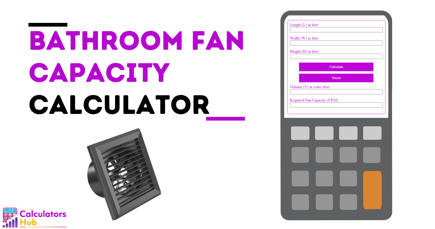 Calculateur de capacité de ventilateur de salle de bain