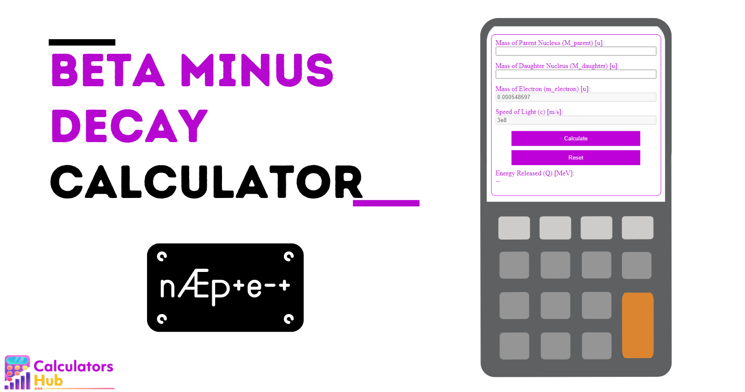 Beta Minus Decay Calculator