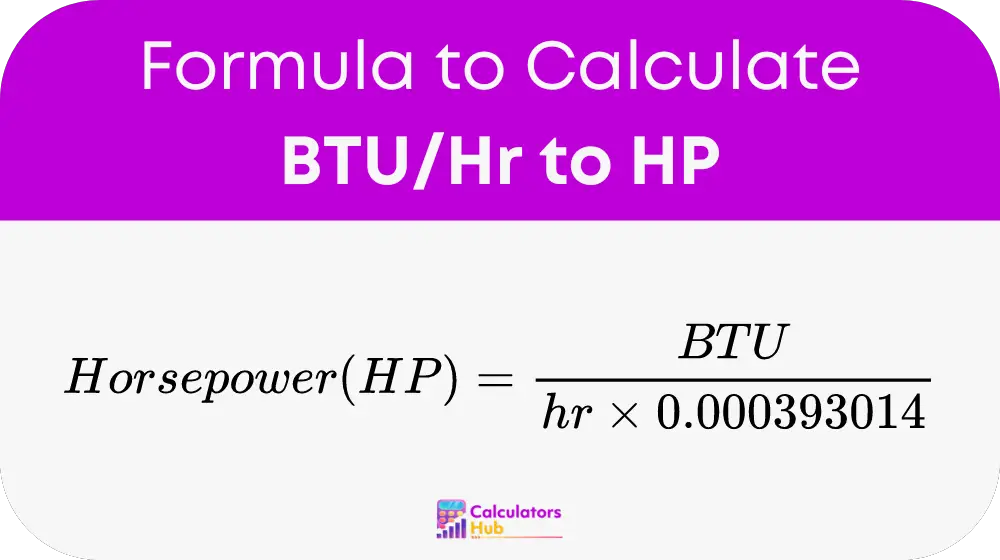 BTU/Hr to HP