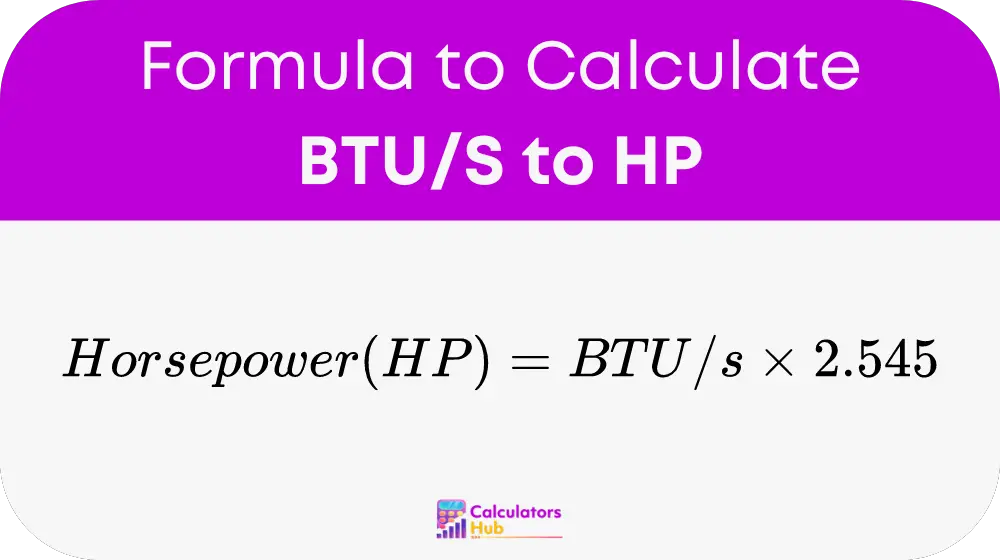 BTU/S to HP