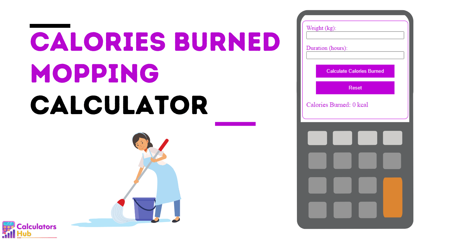 Calculateur de calories brûlées lors du nettoyage