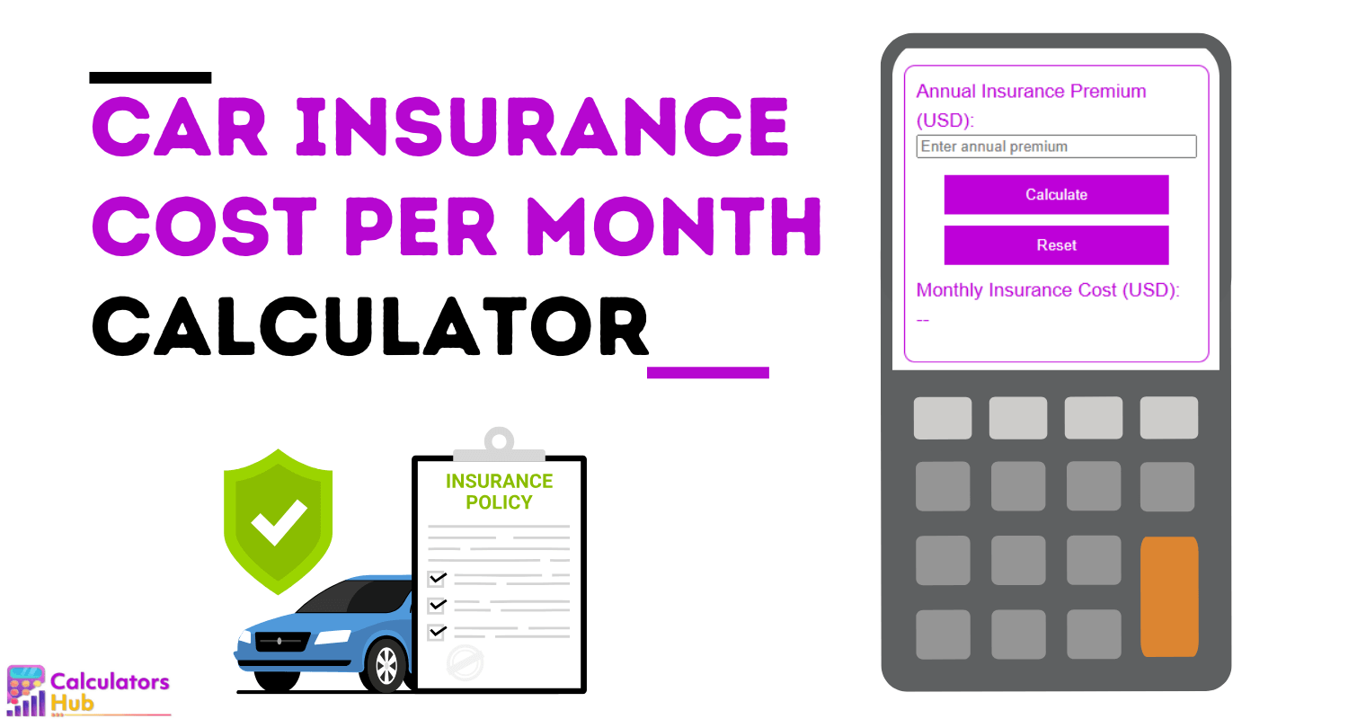 Car Insurance Cost Per Month Calculator