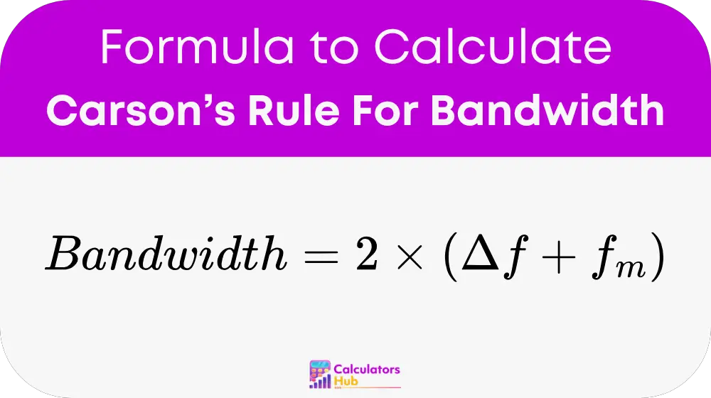 Carson’s Rule For Bandwidth