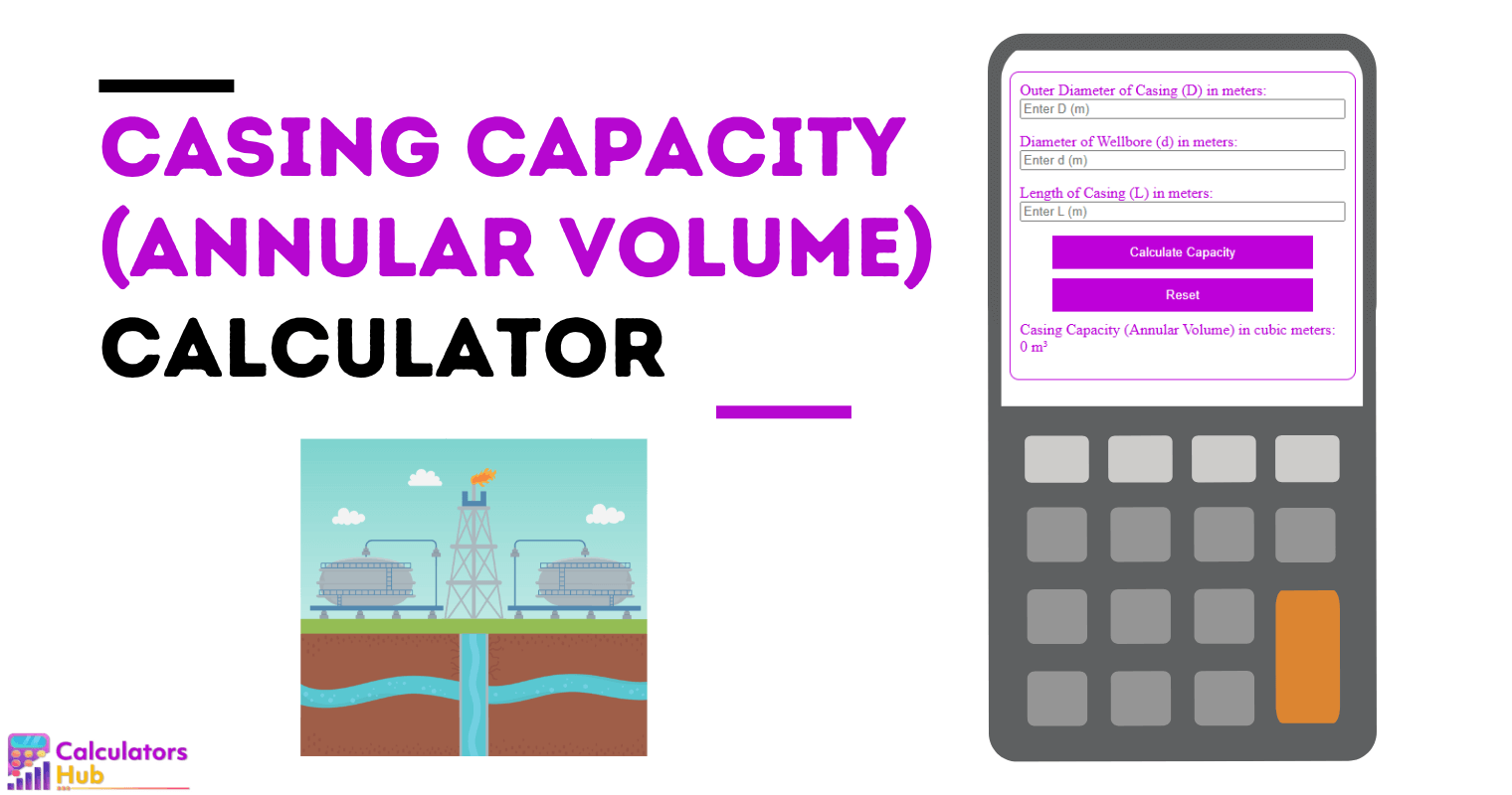 Casing Capacity (Annular Volume) Calculator