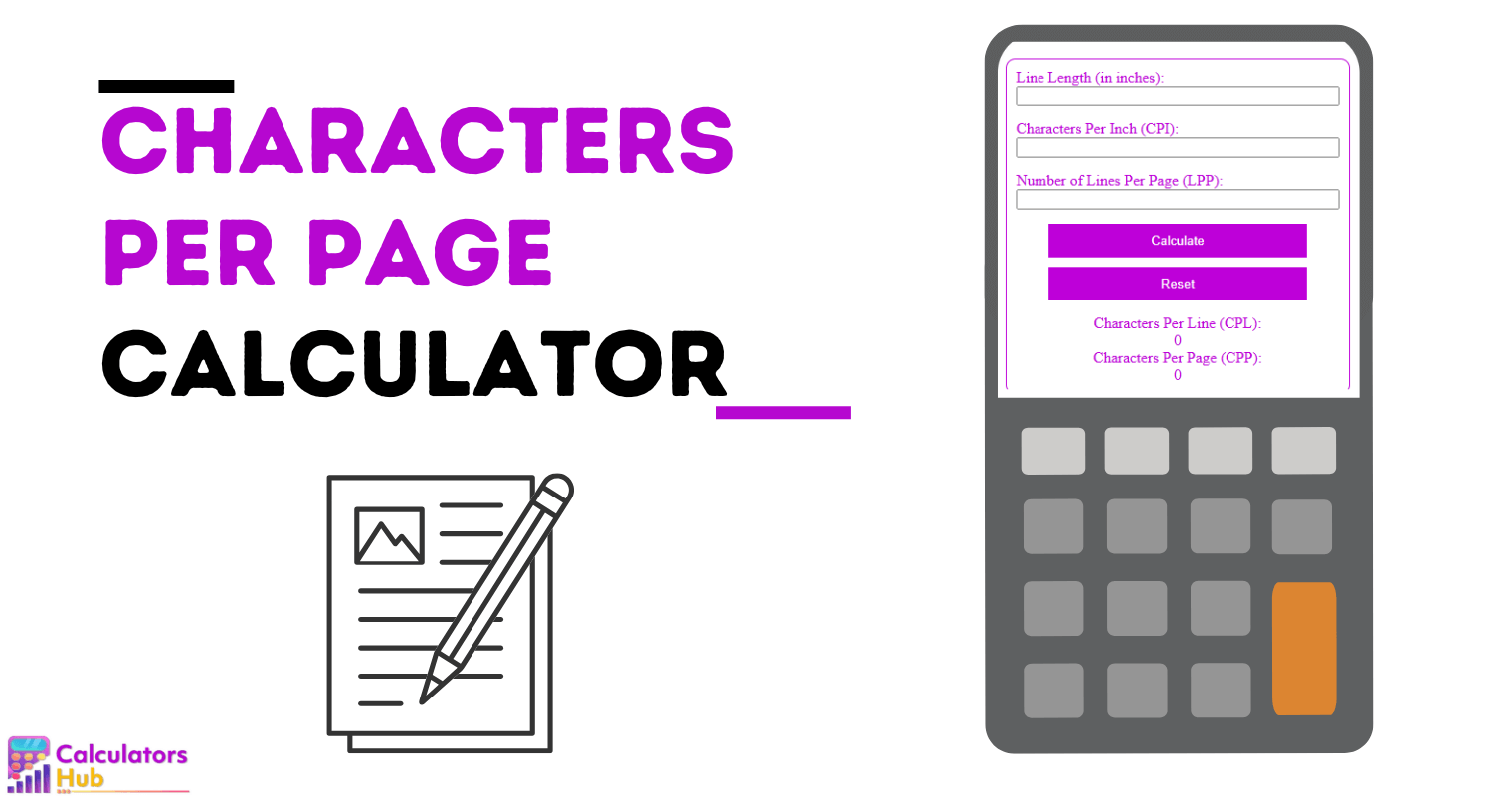 Characters Per Page Calculator