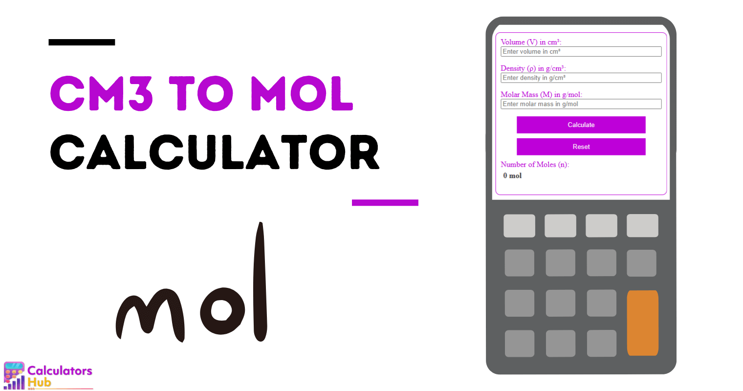 Cm3 To Mol Calculator