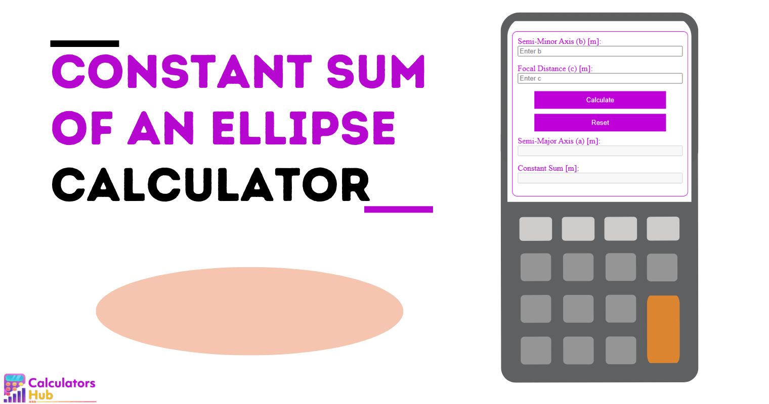 Constant Sum Of An Ellipse Calculator