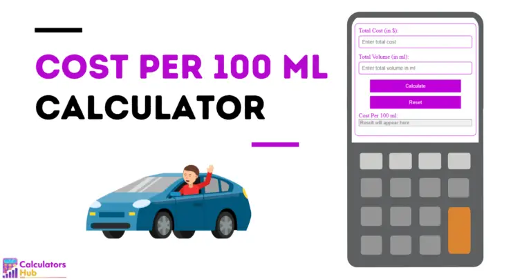 Calculateur de coût par 100 ml