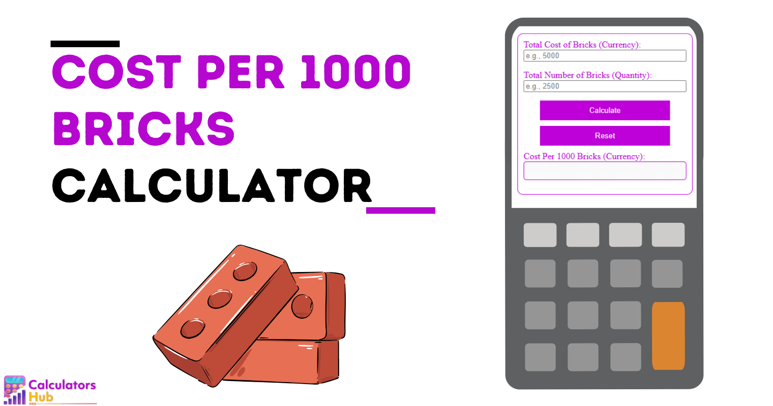 Cost Per 1000 Bricks Calculator