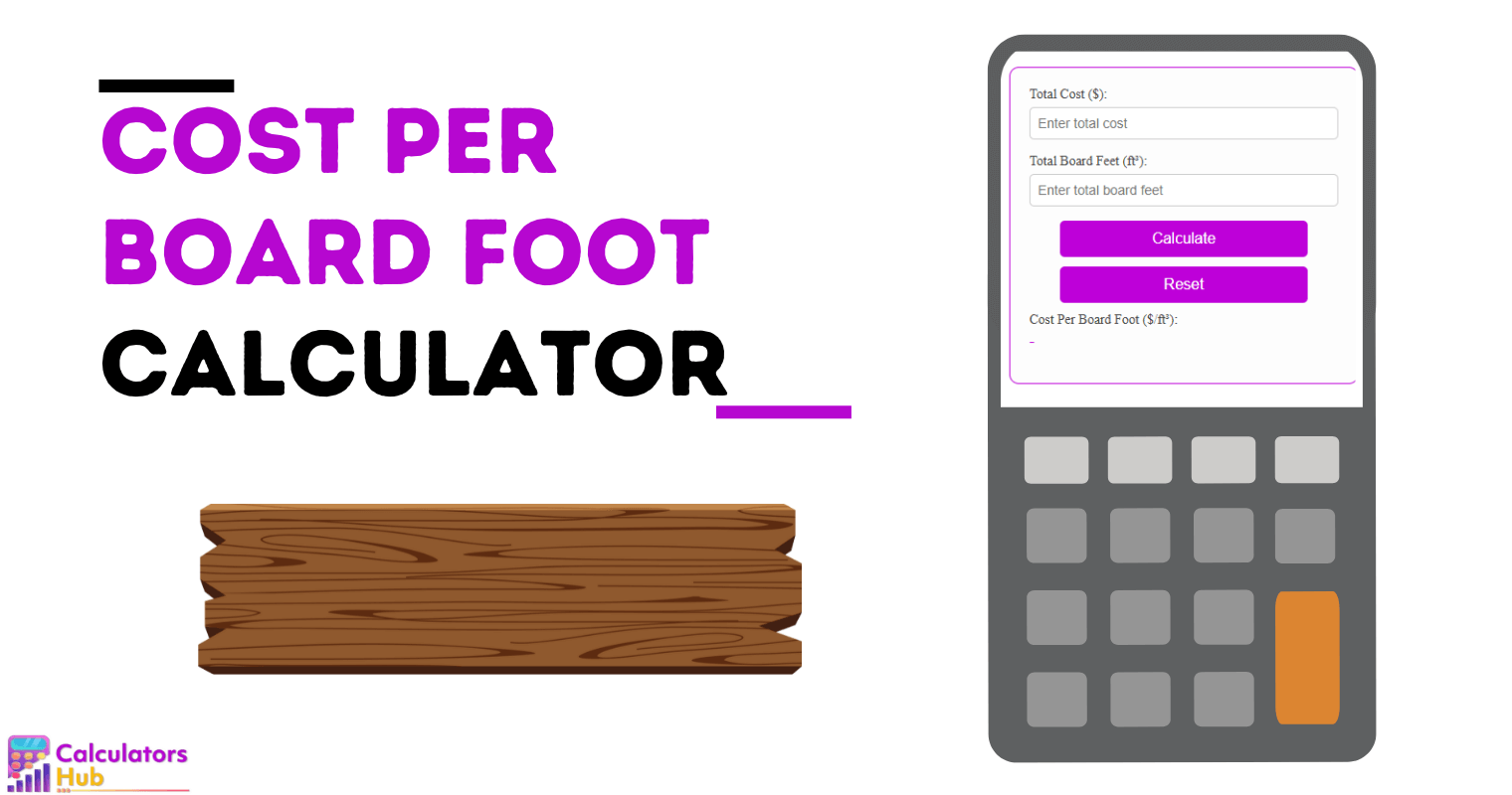 Cost Per Board Foot Calculator