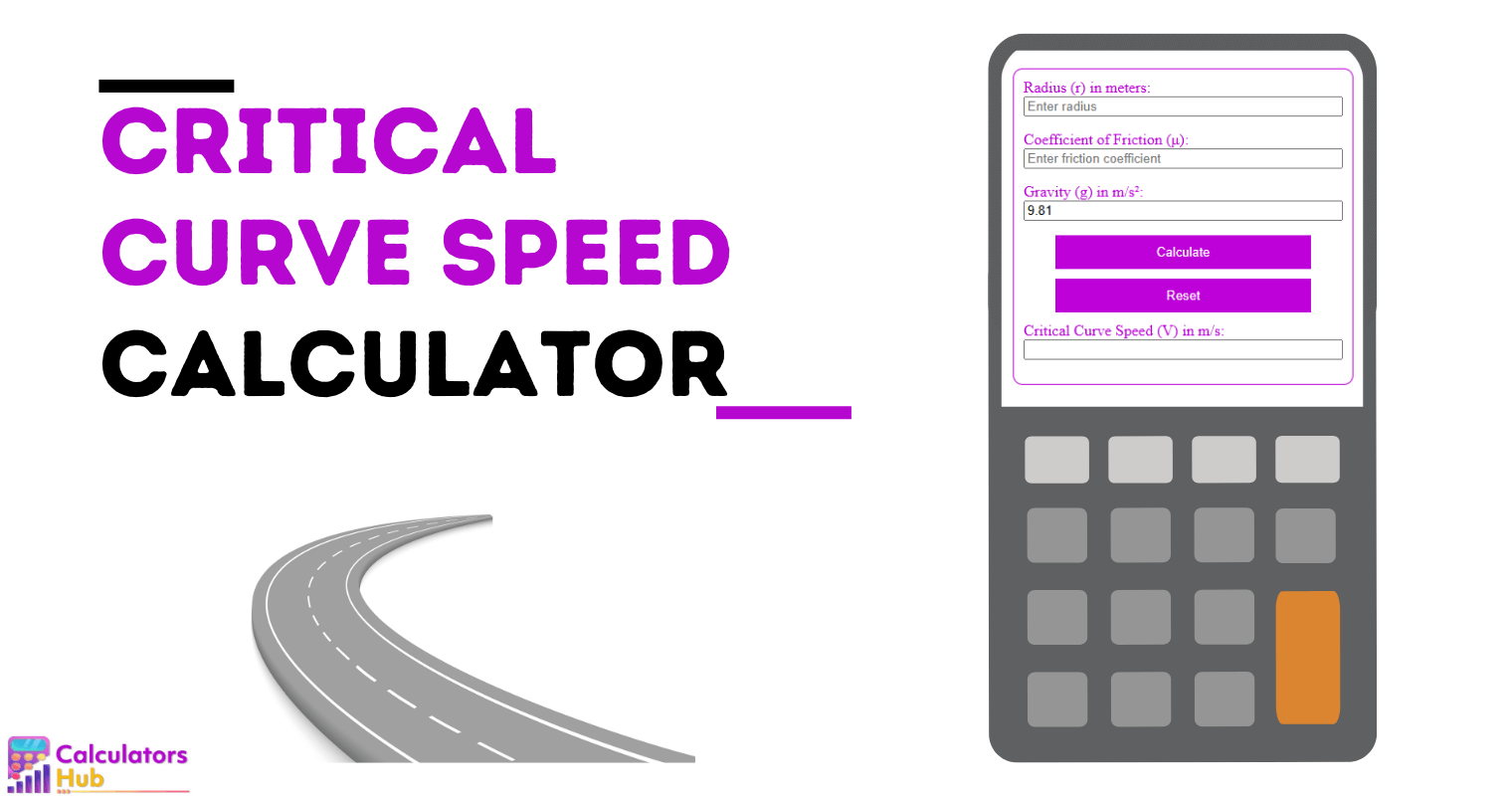 Calculadora de velocidade de curva crítica