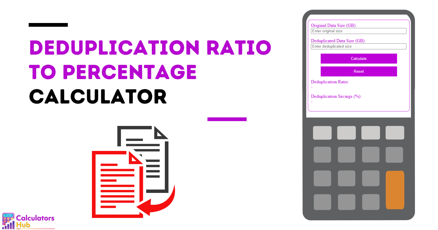 Calculateur du taux de déduplication par rapport au pourcentage