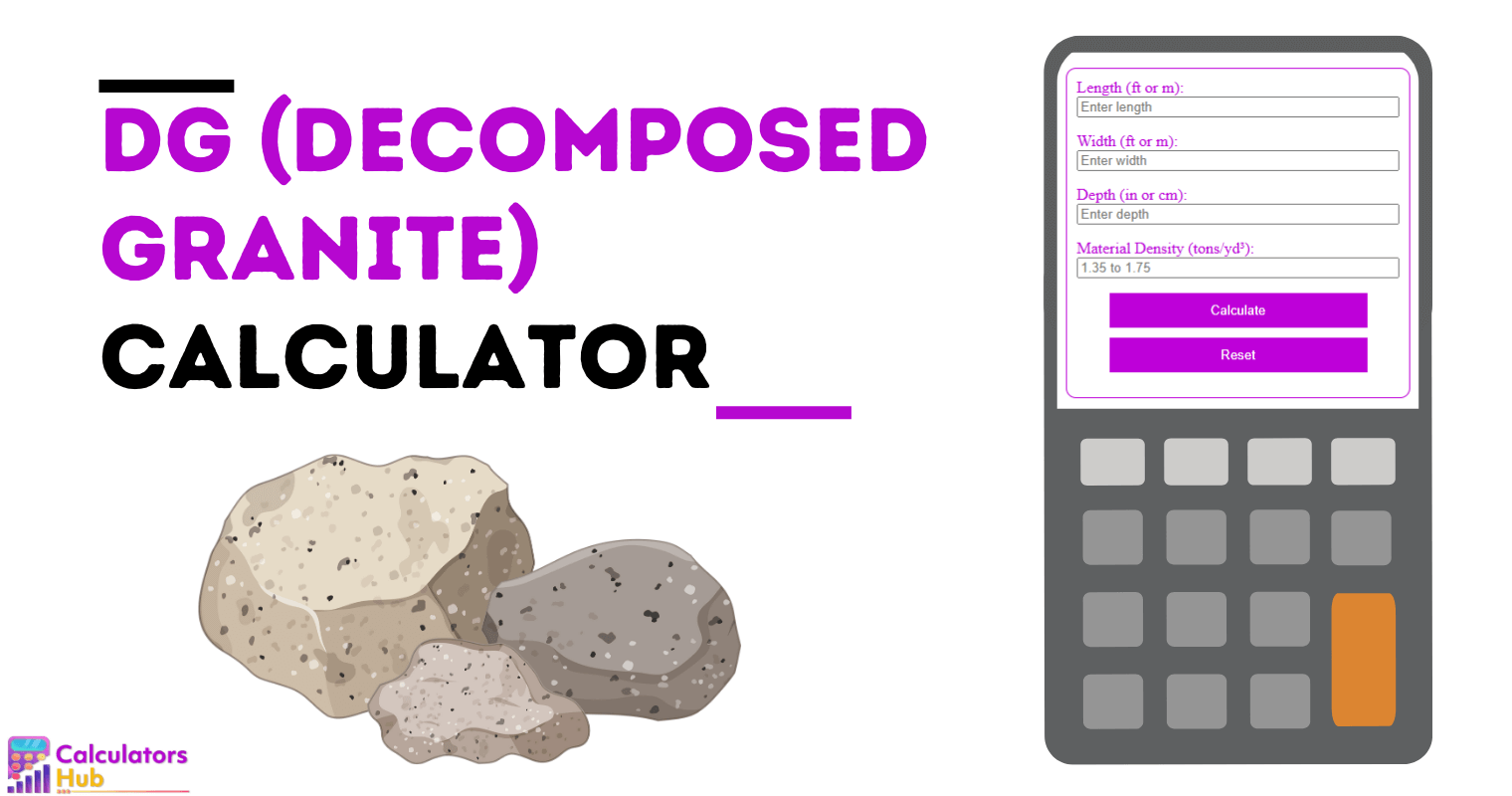 Dg (Decomposed Granite) Calculator