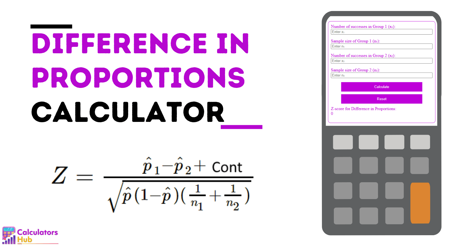 Difference In Proportions Calculator