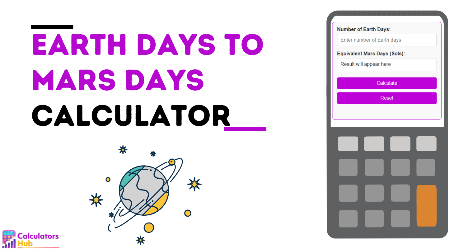 Earth Days To Mars Days Calculator