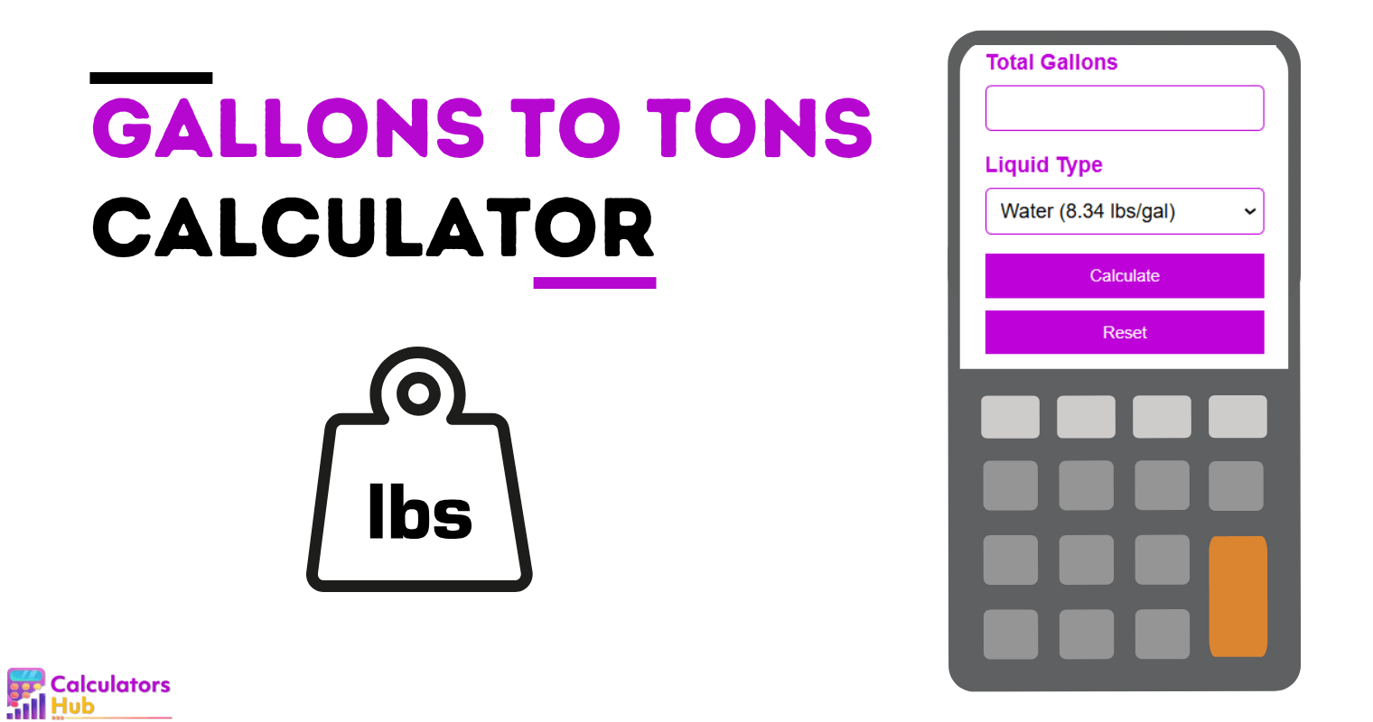 Gallons to Tons Calculator