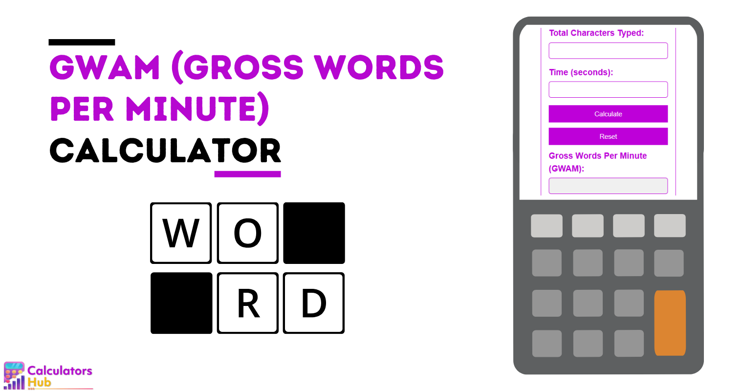 GWAM (Gross Words Per Minute) Calculator
